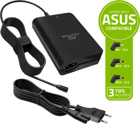 Photo de Chargeur universel Advance PowerUp compatible Asus 90W - 3 embouts