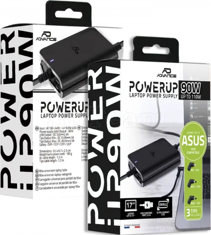 Photo de Chargeur universel Advance PowerUp compatible Asus 90W - 3 embouts