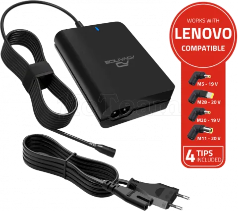 Photo de Chargeur universel Advance PowerUp compatible Lenovo 90W - 4 embouts