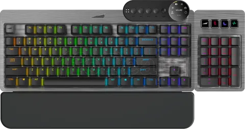 Photo de Clavier Gamer mécanique (Cherry MX Red) Mountain Everest Max RGB (Gris)