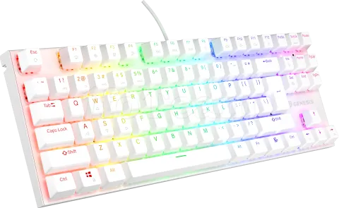 Photo de Clavier Gamer mécanique (Outemu Brown) Genesis Thor 303 TKL RGB (Blanc)