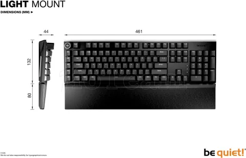 Photo de Clavier Gamer mécanique (Silent Tactile) be quiet! Light Mount RGB (Noir)