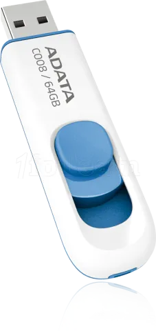 Photo de Clé USB 2.0 Adata C008 - 64Go (Blanc/Bleu)