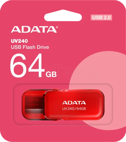 Photo de Clé USB 2.0 Adata UV240 - 64Go (Rouge)