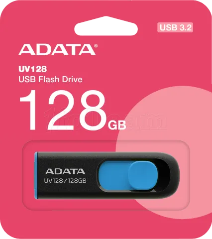 Photo de Clé USB 3.2 Adata UV128 - 128Go (Noir/Bleu)