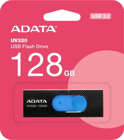 Photo de Clé USB 3.2 Adata UV320 - 128Go (Noir/Bleu)