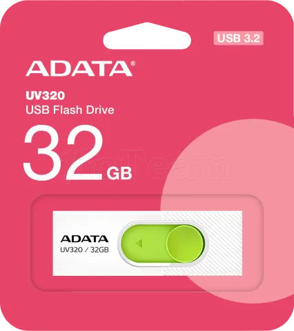 Photo de Clé USB 3.2 Adata UV320 - 32Go (Blanc/Vert)