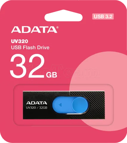 Photo de Clé USB 3.2 Adata UV320 - 32Go (Noir/Bleu)