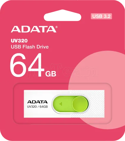 Photo de Clé USB 3.2 Adata UV320 - 64Go (Blanc/Vert)