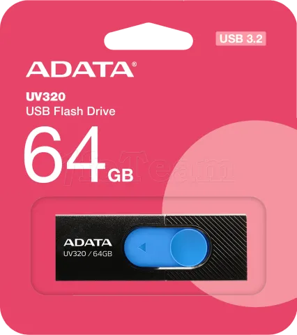 Photo de Clé USB 3.2 Adata UV320 - 64Go (Noir/Bleu)