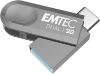 Photo de Clé USB 3.2 Emtec Dual D280 - 32Go (Gris)