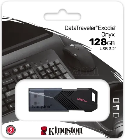 Photo de Clé USB 3.2 Kingston DataTraveler Exodia Onyx - 256Go (Noir)