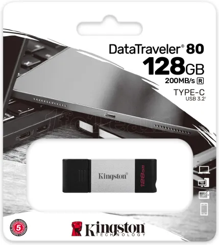 Photo de Clé USB-C 3.2 Kingston DataTraveler 80 - 128Go