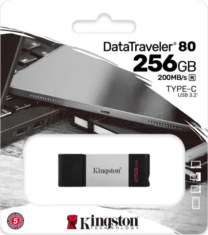 Photo de Clé USB-C 3.2 Kingston DataTraveler 80 - 256Go