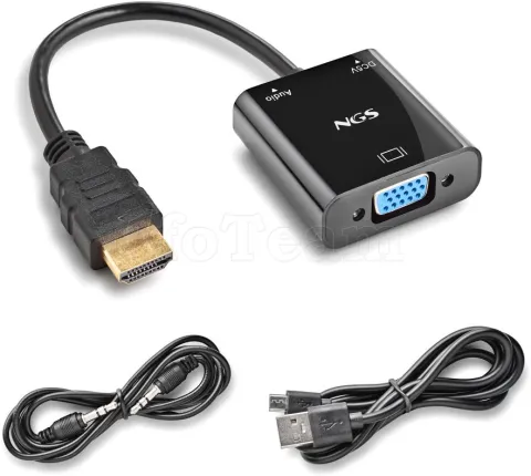 Photo de Convertisseur NGS Chamaleon HDMI mâle (Type A) 1.3 vers VGA femelle (D-sub DE-15) 10cm (Noir)