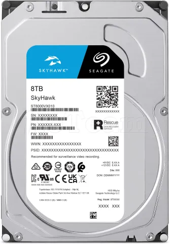 Photo de Disque Dur 3,5" Seagate SkyHawk 8To 256Mo - S-ATA