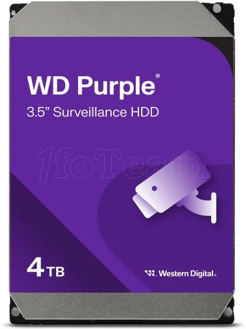 Photo de Disque Dur 3,5" Western Digital Purple Surveillance 4To - S-ATA 256Mo