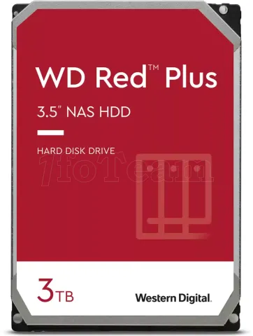 Photo de Disque Dur 3,5" Western Digital Red Plus 3To  - S-ATA