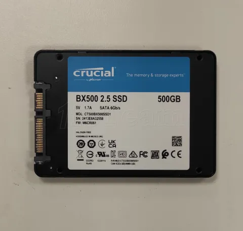 Photo de Disque SSD Crucial BX500 500Go - S-ATA 2,5" -  SN 2413E8A32558 - ID 207299