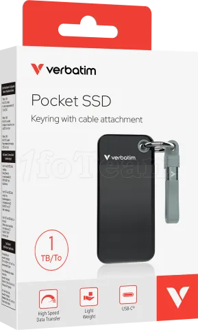 Photo de Disque SSD externe Verbatim Pocket - 1To (Noir/Gris)