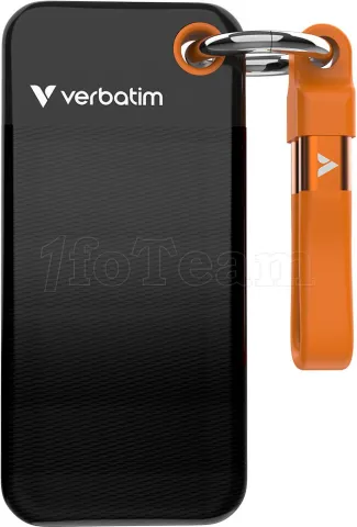 Photo de Disque SSD externe Verbatim Pocket - 1To (Noir/Orange)