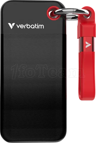 Photo de Disque SSD externe Verbatim Pocket - 1To (Noir/Rouge)