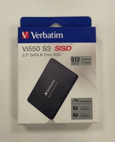 Photo de Disque SSD Verbatim Vi550 S3 512Go - S-ATA 2,5" - SN 493524128896230 - ID 205541