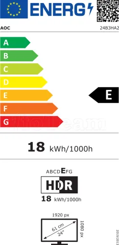 Photo de Ecran 24" AOC B3 Series 24B3HA2 Full HD 100Hz (Noir)