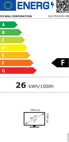 Photo de Ecran 27" Iiyama ProLite XU2792UHSU-B6 4K Ultra HD (Noir)