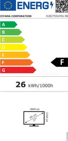 Photo de Ecran 27" Iiyama ProLite XUB2792UHSU-B6 4K Ultra HD 100Hz (Noir)