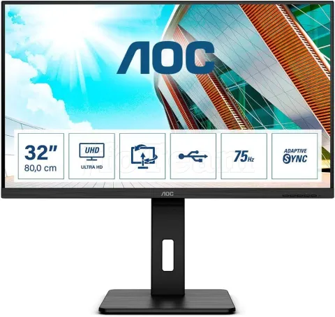 Photo de Ecran 32" AOC P2 Series U32P2CA 4K Ultra HD (Noir)