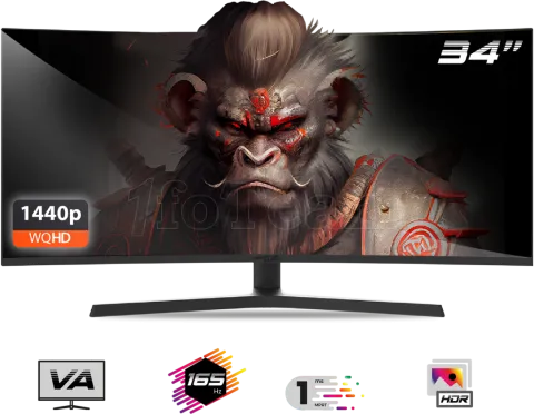 Photo de Ecran incurvé 34" Spirit of Gamer Epic WQHD 165Hz (Noir)