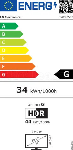 Photo de Ecran incurvé 35" LG UltraWide 35WN75CP-W UWQHD 100Hz (Blanc)