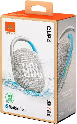 Photo de Enceinte nomade Bluetooth JBL Clip 4 Eco (Blanc)