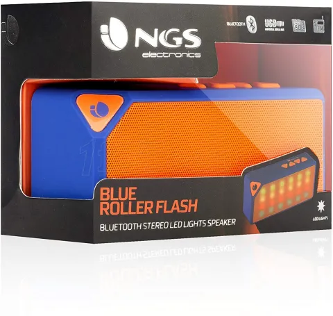 Photo de Enceinte nomade Bluetooth NGS Roller Flash (Bleu/Orange)