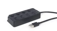 Photo de Hub USB 2.0 Gembird - 4 ports (Noir)