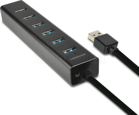 Photo de Hub USB 3.0 alimenté Axagon HUE-SA7BP - 7 ports (Noir)