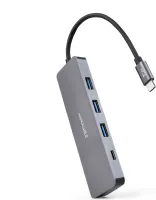 Photo de Hub USB-C 3.0 Nanocable - 3x USB-A et 1x USB-C (Gris)