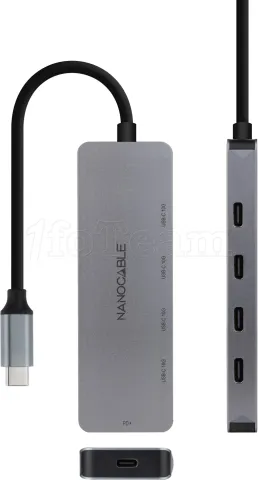 Photo de Hub USB-C 3.2 Nanocable - 3 ports (Gris)