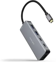 Photo de Hub USB-C 3.2 Nanocable vers HDMI, USB Type A/C (Gris)