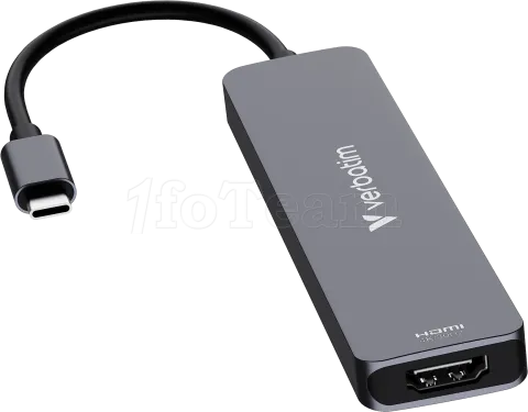 Photo de Hub USB-C 3.2 Verbatim Essentials - 7 ports (Gris)