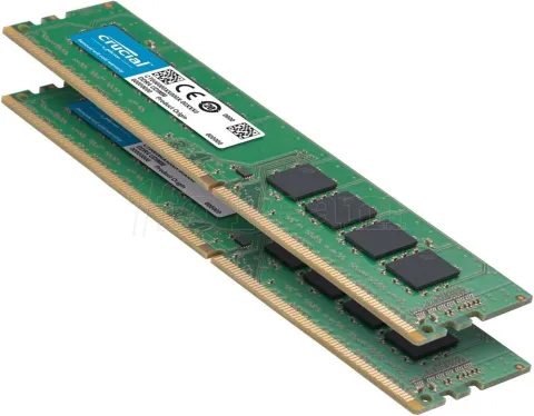 Photo de Kit Barrettes mémoire 16Go (2x8Go) DIMM DDR4 Crucial Classic 3200Mhz (Vert)