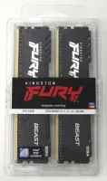 Photo de Kit Barrettes mémoire 16Go (2x8Go) DIMM DDR4 Kingston Fury Beast  3600Mhz (Noir) - SN 2332 0000010021450-P000695/733 - ID 213672