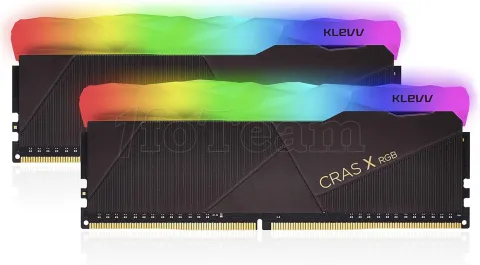 Photo de Kit Barrettes mémoire 16Go (2x8Go) DIMM DDR4 Klevv Cras X RGB  3200Mhz (Noir)