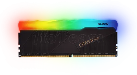 Photo de Kit Barrettes mémoire 16Go (2x8Go) DIMM DDR4 Klevv Cras X RGB  3200Mhz (Noir)