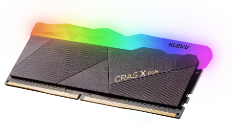 Photo de Kit Barrettes mémoire 16Go (2x8Go) DIMM DDR4 Klevv Cras X RGB  3200Mhz (Noir)