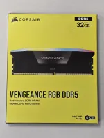 Photo de Kit Barrettes mémoire 32Go (2x16Go) DIMM DDR5 Corsair Vengeance RGB  7200MHz CL34 (Noir) - SN 233305752684776/77 - ID 211274