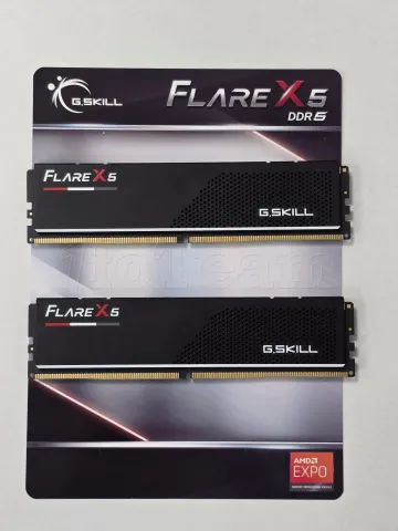 Photo de Kit Barrettes mémoire 32Go (2x16Go) DIMM DDR5 G.Skill Flare X5 6000MHz AMD Expo (Noir) - SN 24262603437/38 - ID 211285