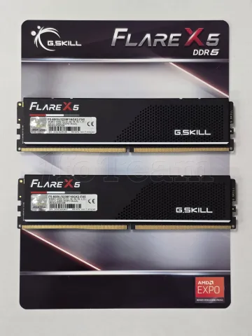 Photo de Kit Barrettes mémoire 32Go (2x16Go) DIMM DDR5 G.Skill Flare X5 6000MHz AMD Expo (Noir) - SN 24262603437/38 - ID 211285