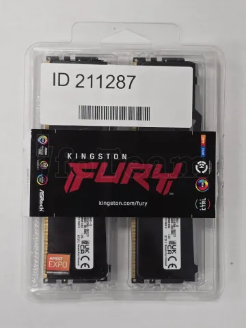 Photo de Kit Barrettes mémoire 32Go (2x16Go) DIMM DDR5 Kingston Fury Beast RGB  5600MHz (Noir) - SN 2352 0000010242598-O001272/73 - ID 211287